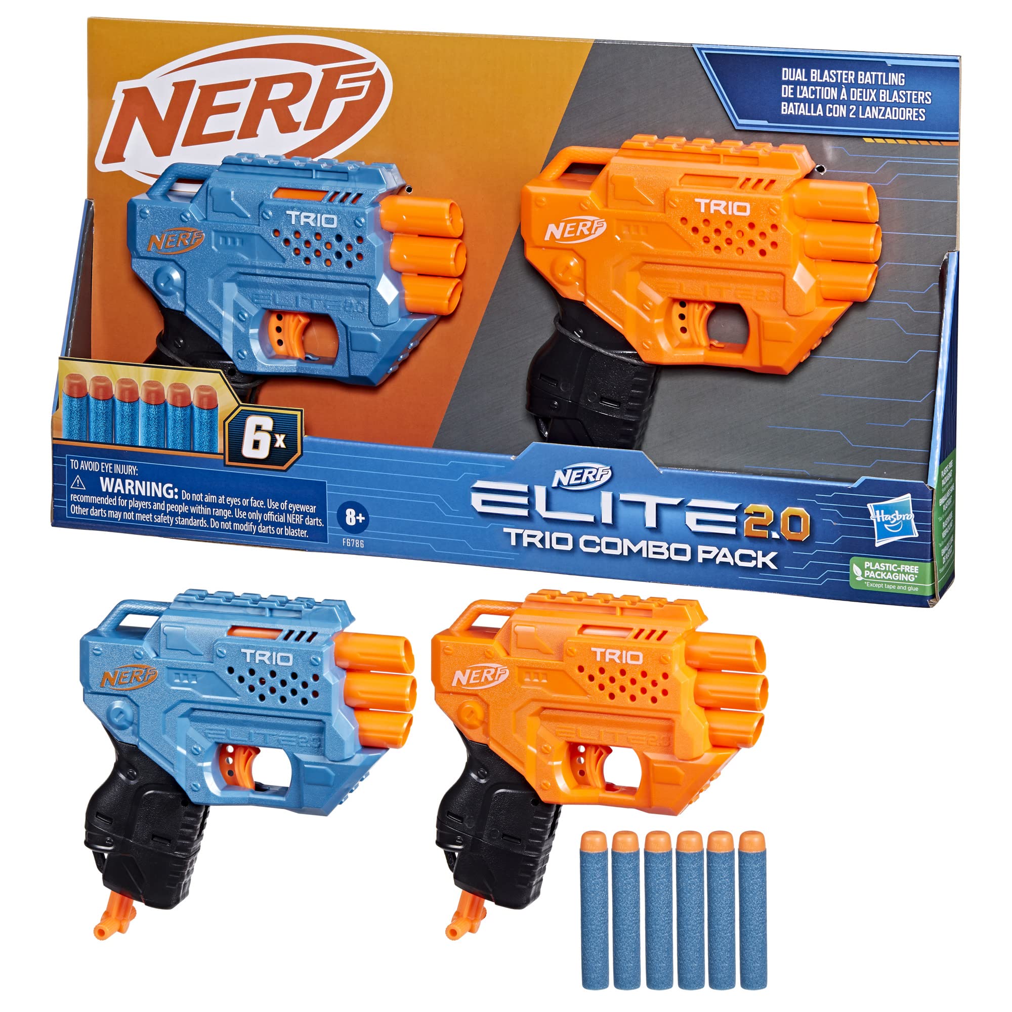Nerf Elite 2.0 Trio Combo Pack – Foam Dart Blaster Set with Multiple Blasters & Darts | Outdoor Action Toy Gun for Kids